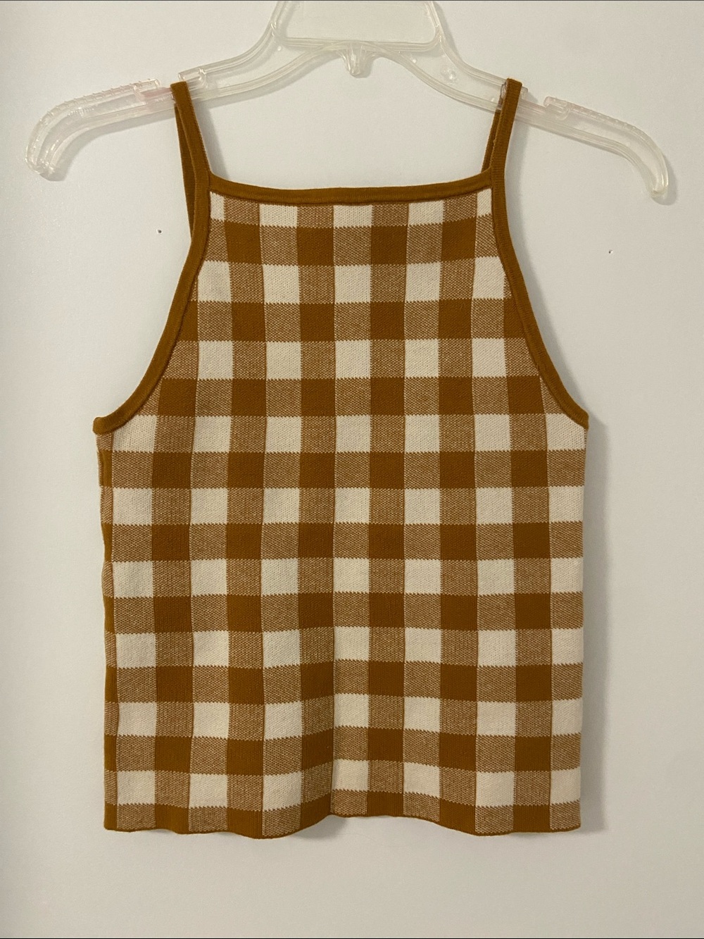 Madewell Gingham Apron Sweater Tank